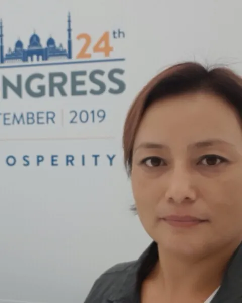 Janna Ustemirova at the 24th World Energy Congress, Abu Dhabi, 2019